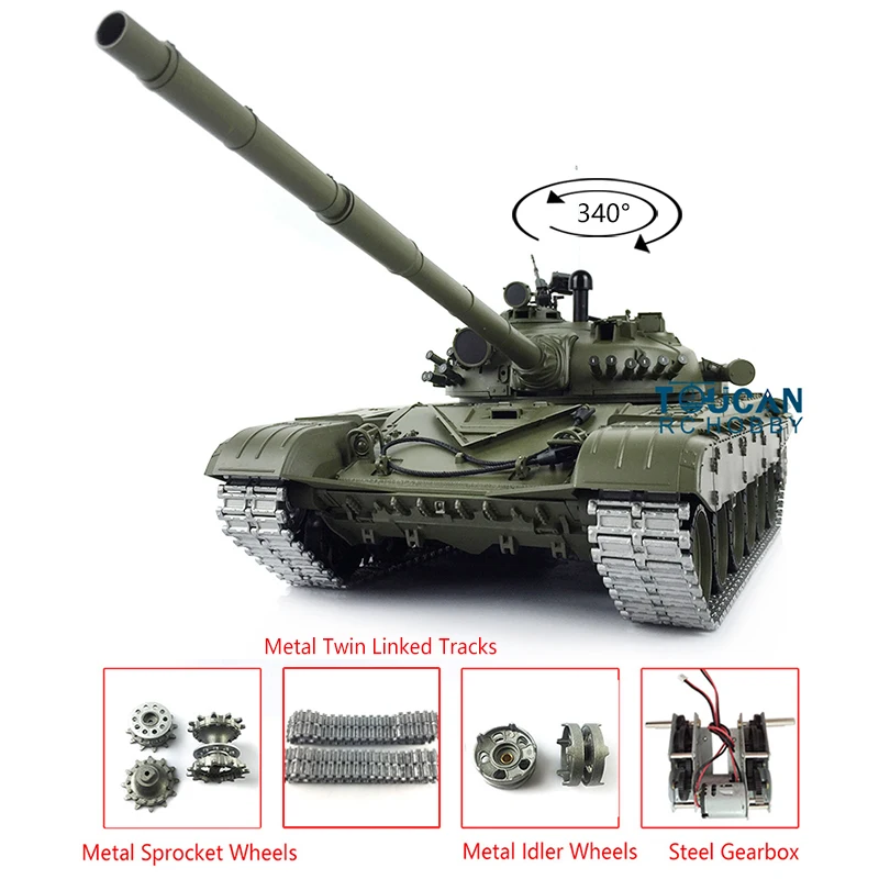 

2,4G Heng Long 1/16 7,0 Модернизированный T-72 главный боевой RC Танк RTR 3939 Готовая модель металлические треки Натяжные колеса TH17896-SMT1