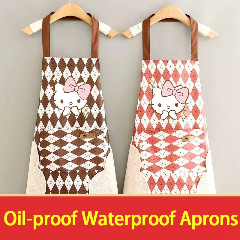 

Sanrio Aprons Kawaii Hello Kittys Cartoon Cute Kitchen Waterproof Printed Stain Protection Kitchen Supplies Toys Girls Gifts