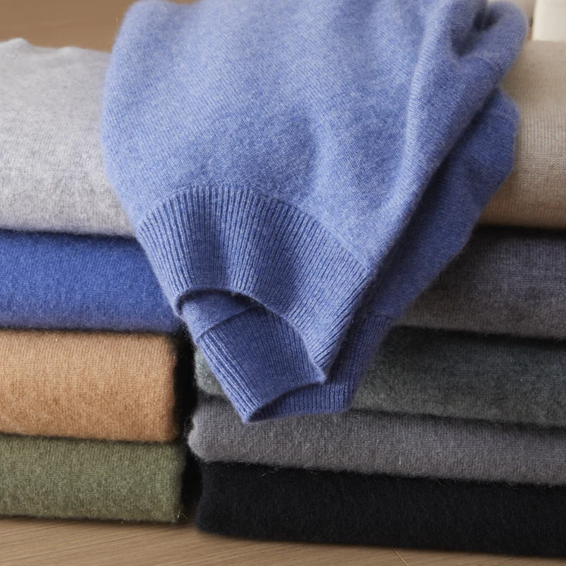 Мужская одежда с полувысоким воротником кашемировый шерстяной свитер осенний