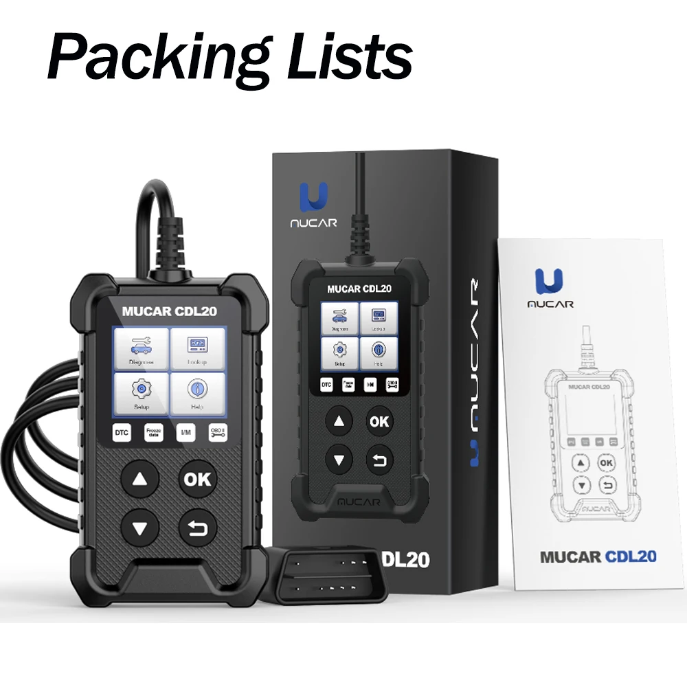

MUCAR CDL20 OBD2 Диагностический сканер, диагностический инструмент, улучшенный считыватель кодов двигателя OBDII/EOBD, Автомобильные диагностические инструменты для всех транспортных средств