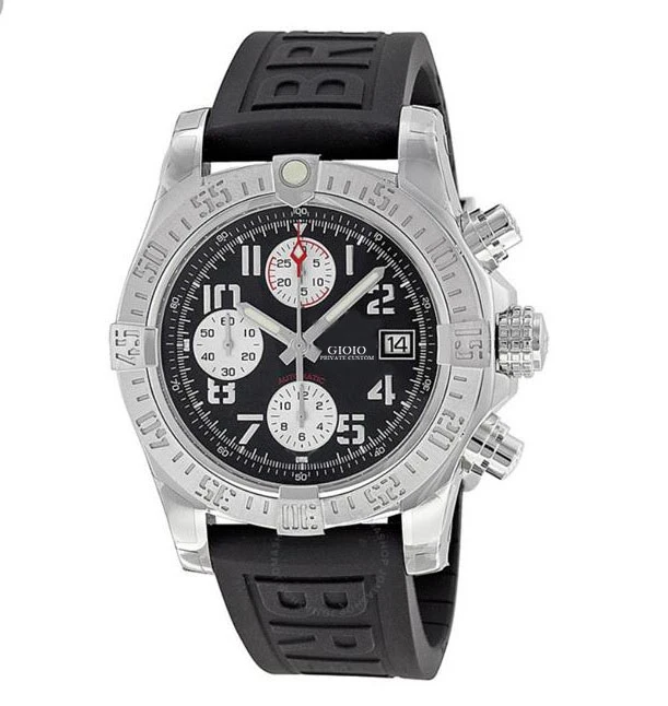 

Mens Quartz Chronograph Blue Black Rubber Watch