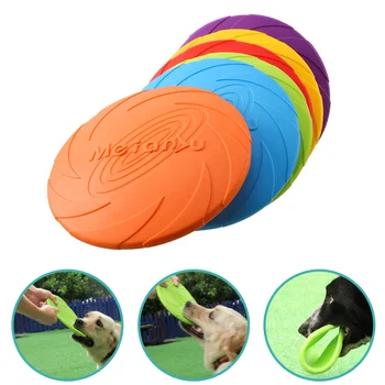 Fashion Pet Dog Silicone Game Frisbeed Dog Toys Flying Discs Trainning Interactive Toys Pet Supplies Flying Disc 15/18/22cm 1