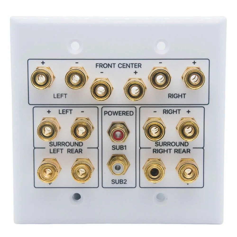 

Настенная плита с 2 портами 7, 2 динамиками и банановыми портами