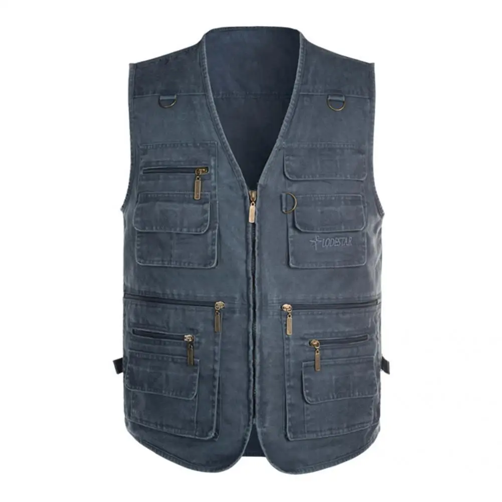 

V Neck Multifunctional Zip Up Outdoor Waistcoat Male Outdoor Clothing