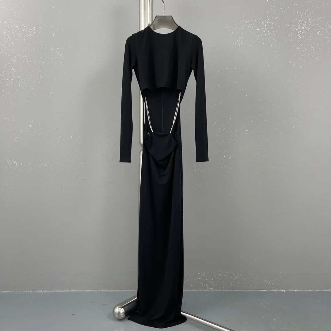 

Dress solid color slim waistless design casual fashion 2023 summer new 0427