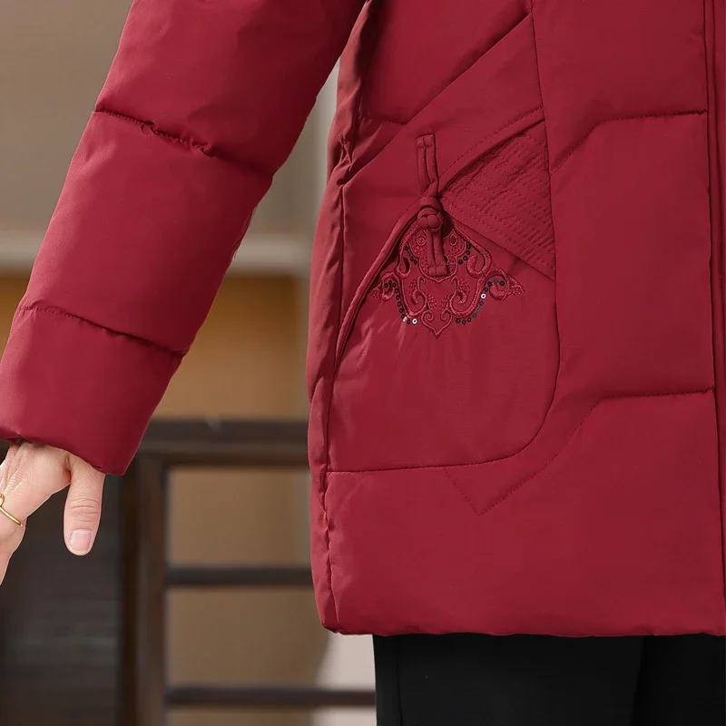 Зимние куртки женские парки с капюшоном 2024 элегантная толстая теплая женская