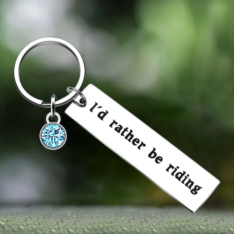 

Cute Horse Lovers Gift Keychain I'd Rather be Riding Horse Equestrian Gifts Key Chain Pendant Jewelry