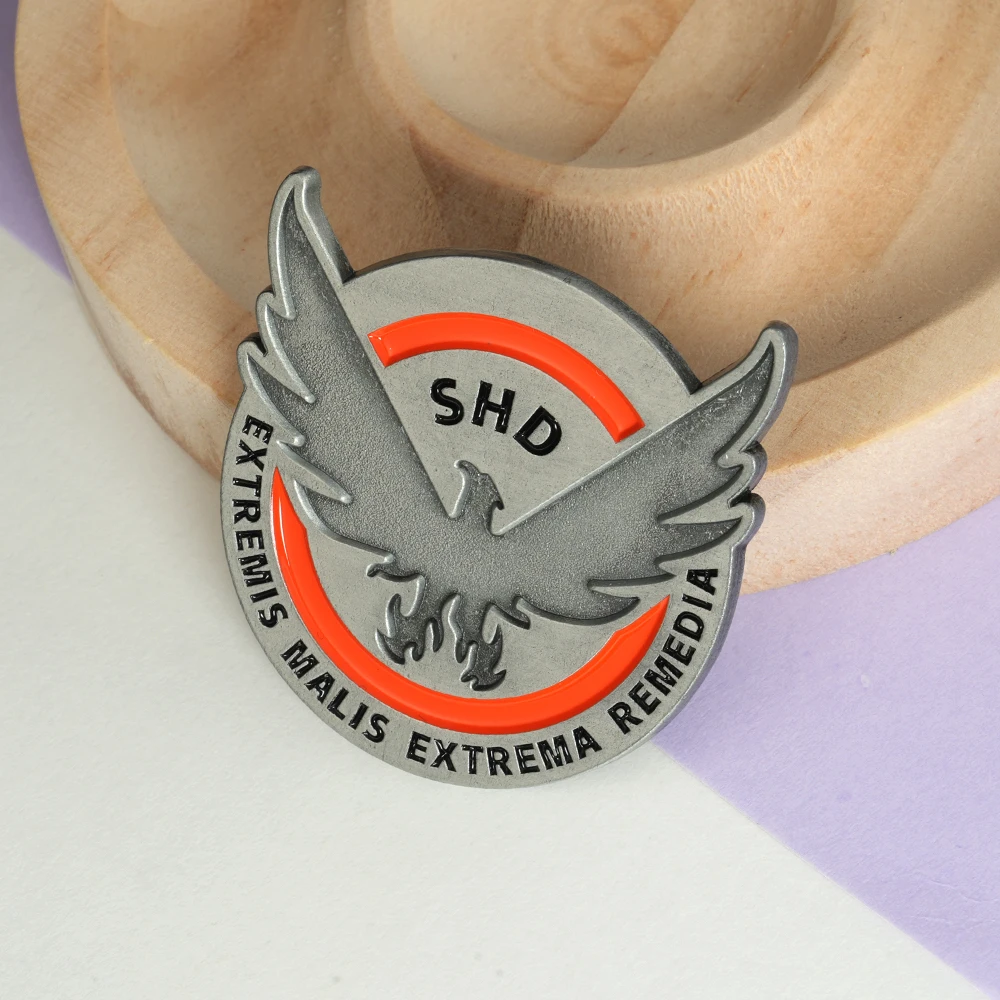 Фото Агент Tom Clancy's The Division SHD, эмалированная булавка с логотипом, игровой значок Феникса, тактический значок для стрельбы, аксессуар для экстремальной ремидии №4