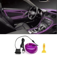 led strip automobile atmosphere lamp car interior lighting decoration garland wire rope tube line flexible neon light usb drive