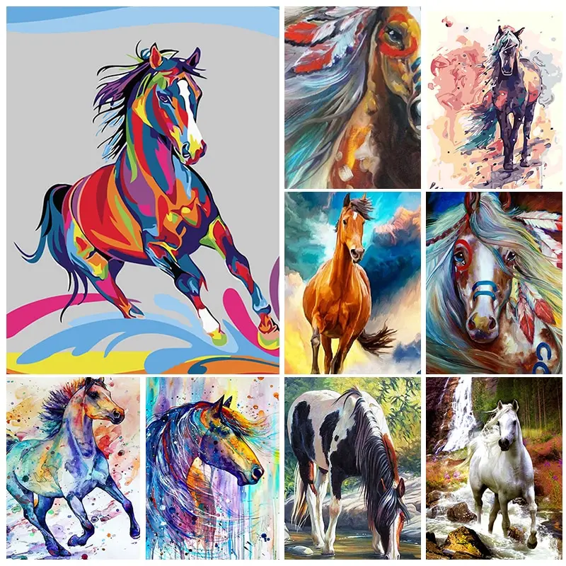 Алмазная 5D картина «сделай сам» с рисунком лошади, полная круглая квадратная Алмазная вышивка, домашний декор, картина стразы, подарок