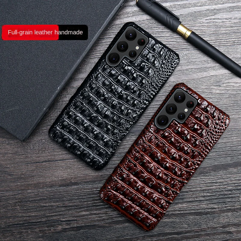 

Leather Crocodile dorsal stripe Phone Case For Samsung Galaxy S23 S22 S21 ultra S20 FE S10e Plus Note 20 Ultra back cover cases