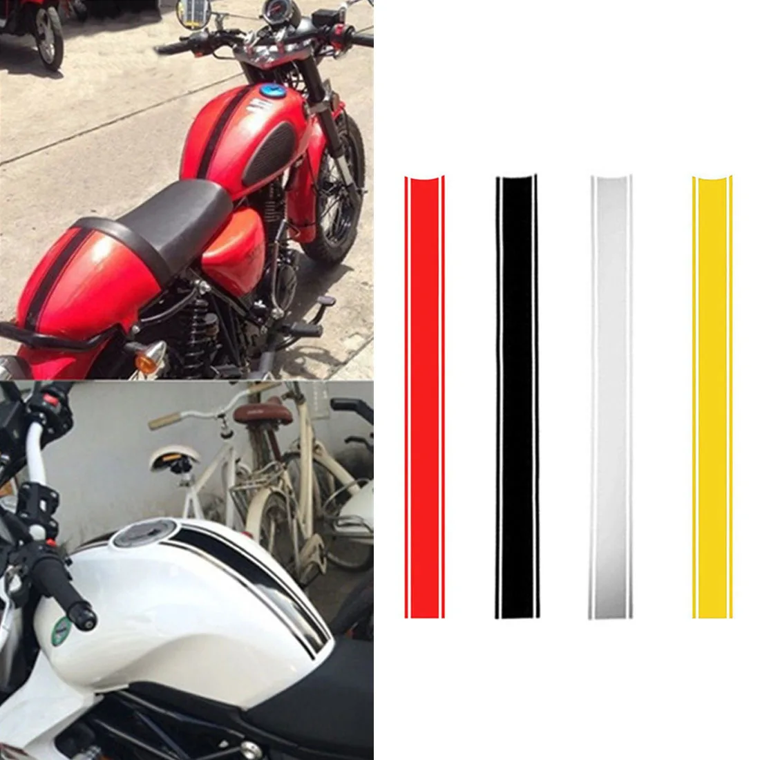 

50cm 4.5cm Motorcycle Tank Sticker Cowl Stripe Decal DIY Fuel Gas Tank Decal Stickers Self Adhesive Decal Sticker for Cafe Racer