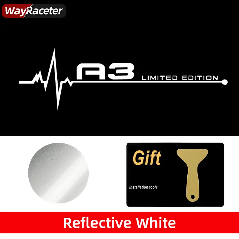 

Светоотражающая виниловая наклейка на окно автомобиля, наклейка на корпус для Audi A3 A4 A5 A6 A7 A8 A1 Q2 Q3 Q4 Q5 Q7 Q8 TT RS3 RS4 RS5 TTRS, аксессуары