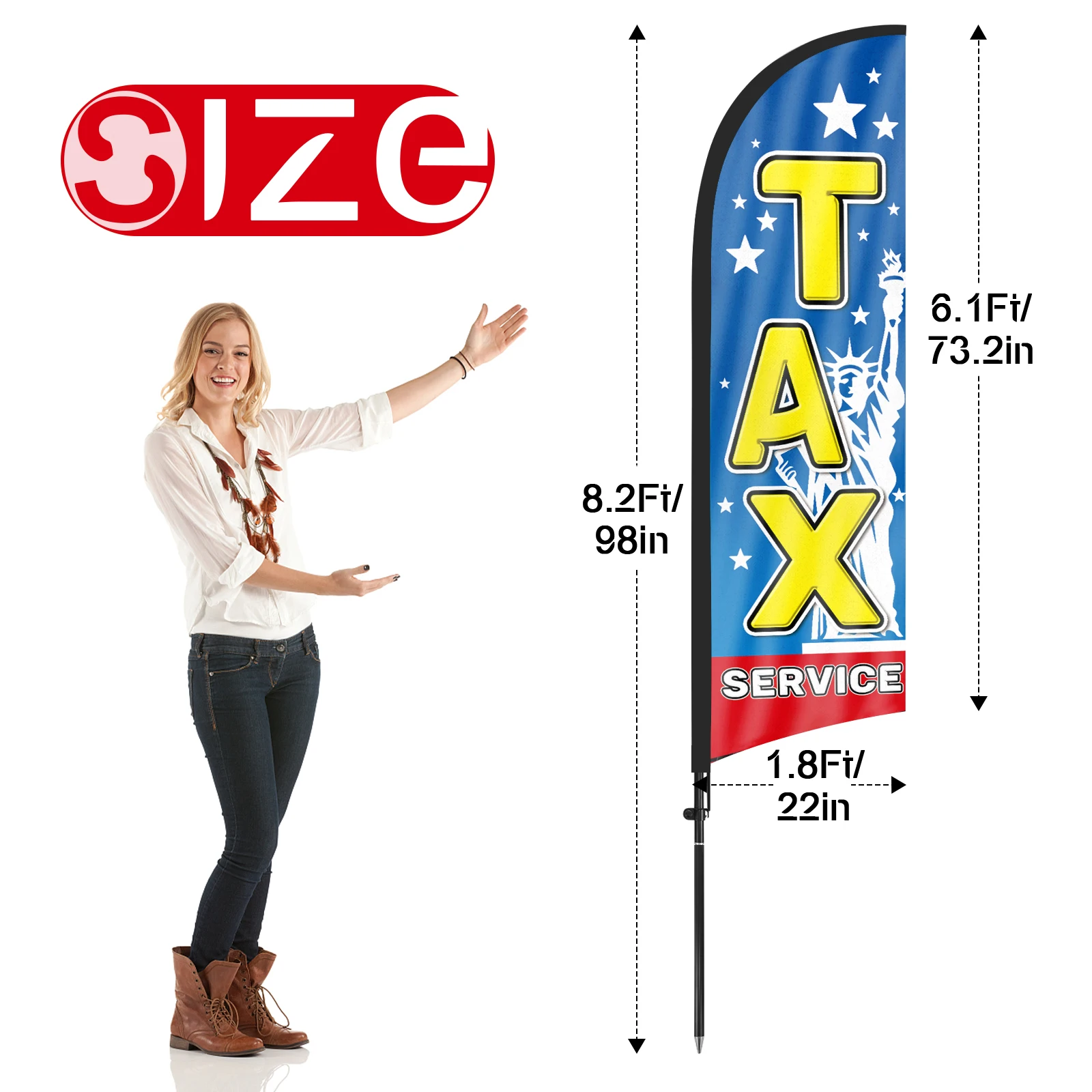 FSFLAG 1 шт. 280 см флаг с пером налога флагштоком рекламное уличное украшение для
