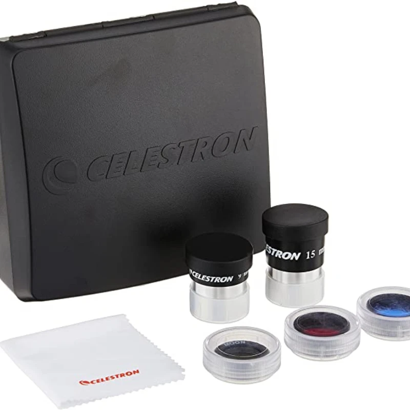 

Celestron AstroMaster Accessory Kit (1.25";)15mm Kellner Eyepiece 6mm Plossl Eyepiece 2x Barlow Lens #80A Blue Planetary Filter