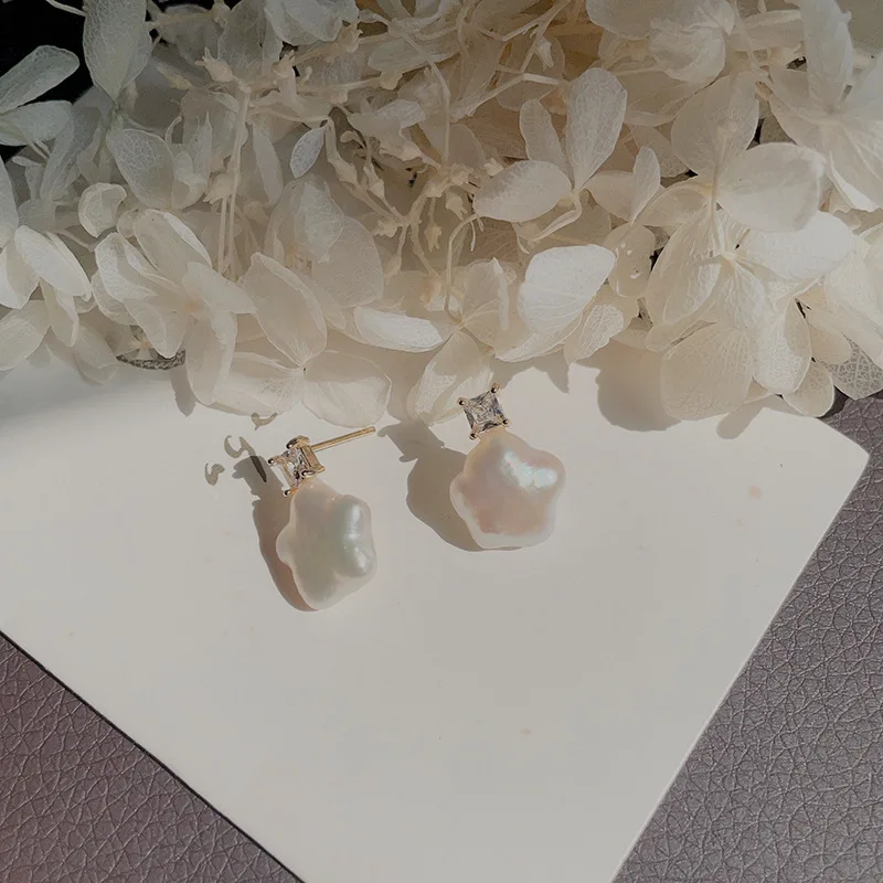 

French Sweet Premium Baroque Cubic Star Stud Earrings
