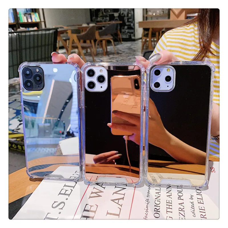

Full View Mirror Case for iphone 13 12 mini 11 Pro MAX 6s 8 7 Plus X XS Max XR SE2020 Shockproof Soft Silicon Phone Back Cover
