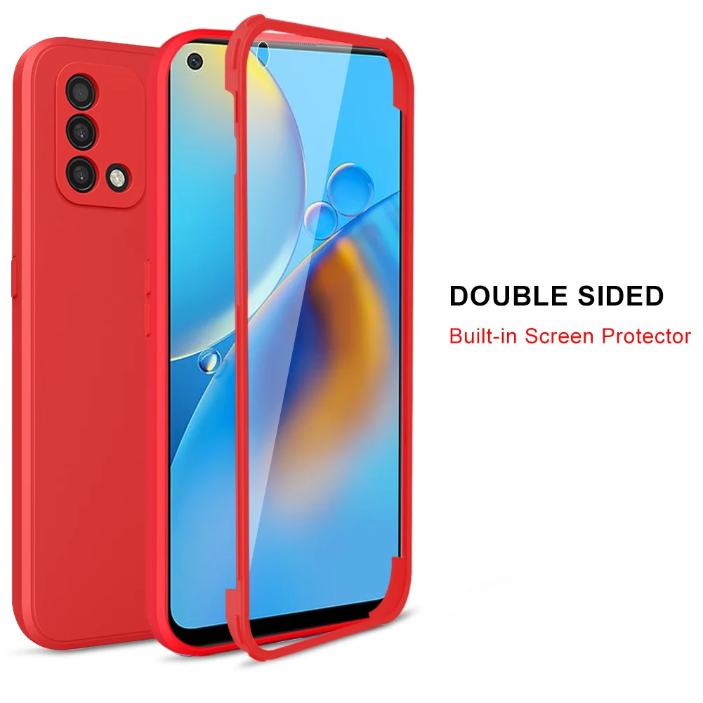 

360° Bumpers Case for OPPO A74 A54 A32 A33 A53S Reno 4Z Realme 8 Pro A5 A9 2020 A15S A16S A92S A94 A93 Full Coverage Lens Cover