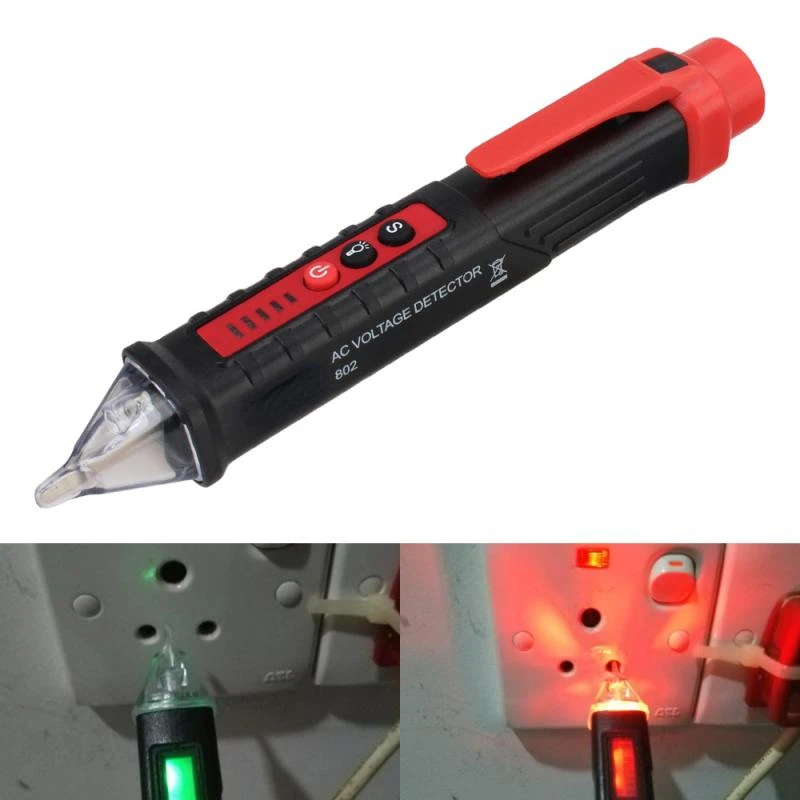 

Non Contact AC Voltage Detector 12V-1000V Sensitivity Adjustable Pen Style Tester Meter Voltage Indicator Voltmeter Power