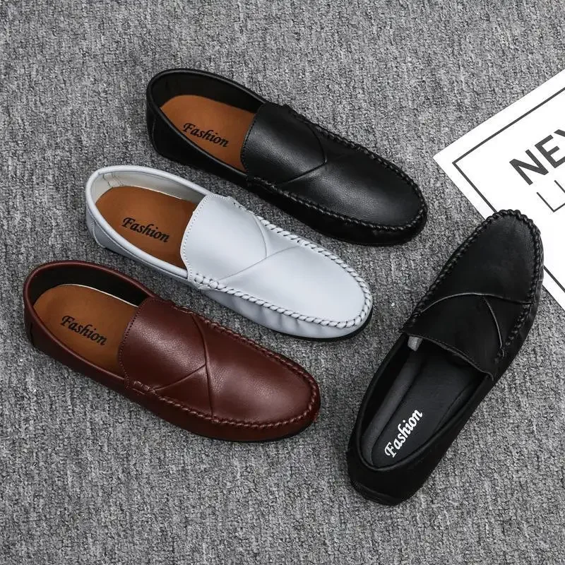 

Spring Peas Shoes Men's Korean-Style Breathable All-Match Loafers Slip-on Lofter Casual Leather Shoes Men's British-Style