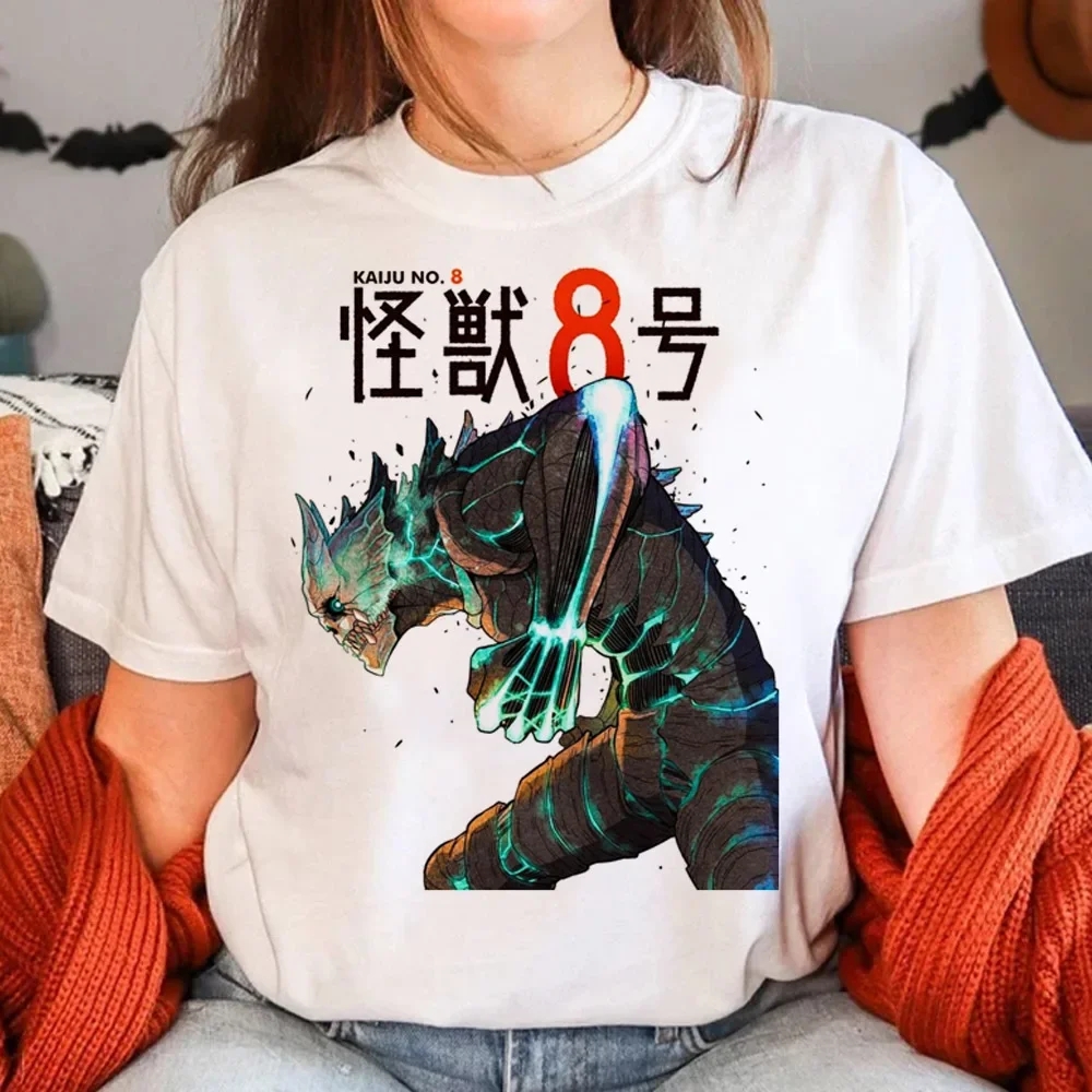 Футболка Kaiju No 8 с принтом для женщин модная рубашка коротким рукавом в японском