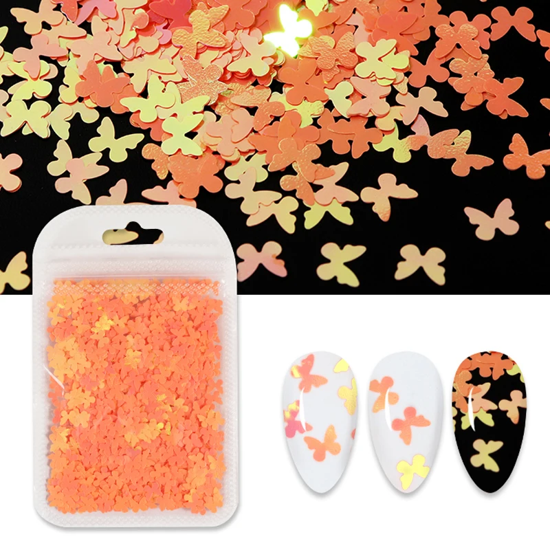 

6 pcs/set Mermaid Butterfly Sequins Nail Art Charms Supplies Sparkly Plum Flower Glitter Flakes Stickers 3D Nail Art Accessories