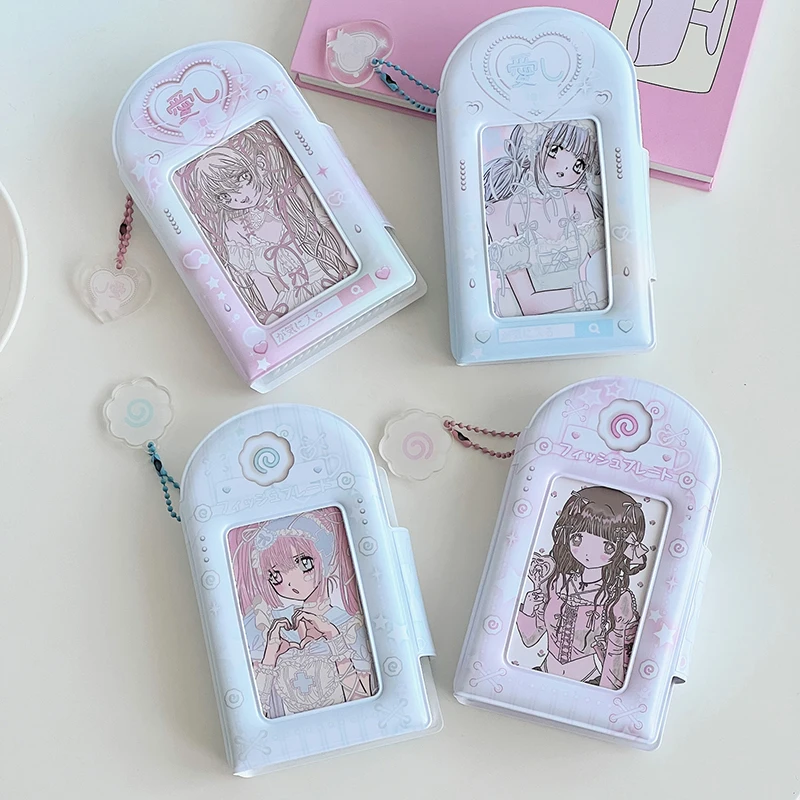 Голубой розовый полый фотоальбом 3 дюйма Kpop Idol держатель для фотокарт мультяшный