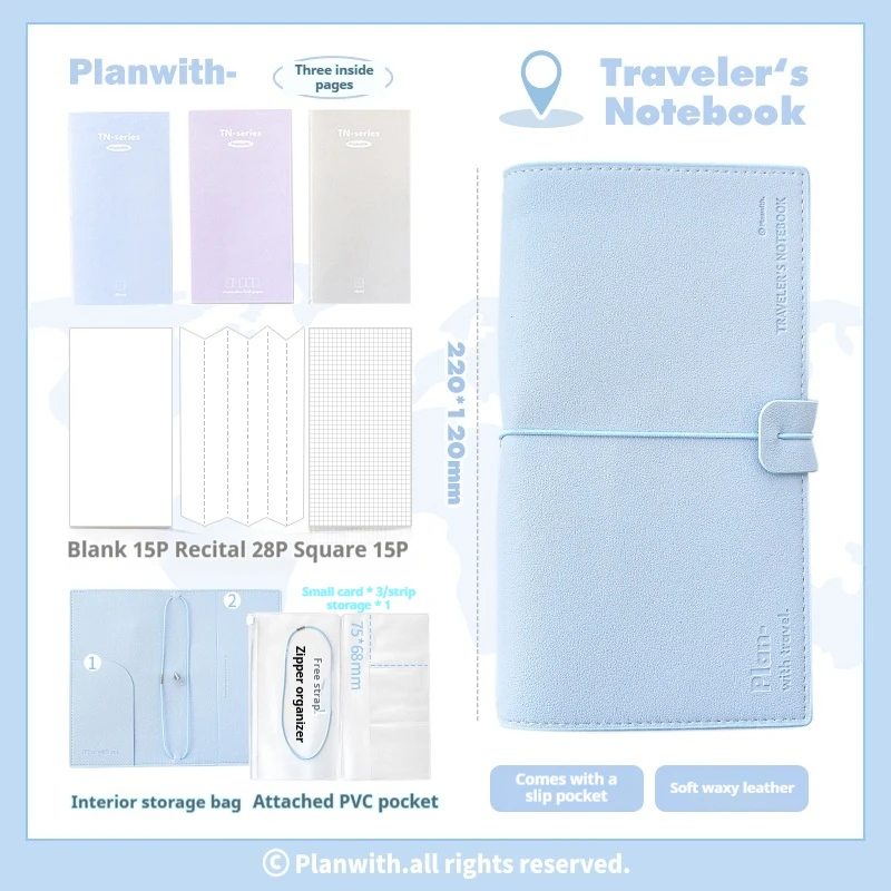 

Синие блокноты Tn из искусственной кожи