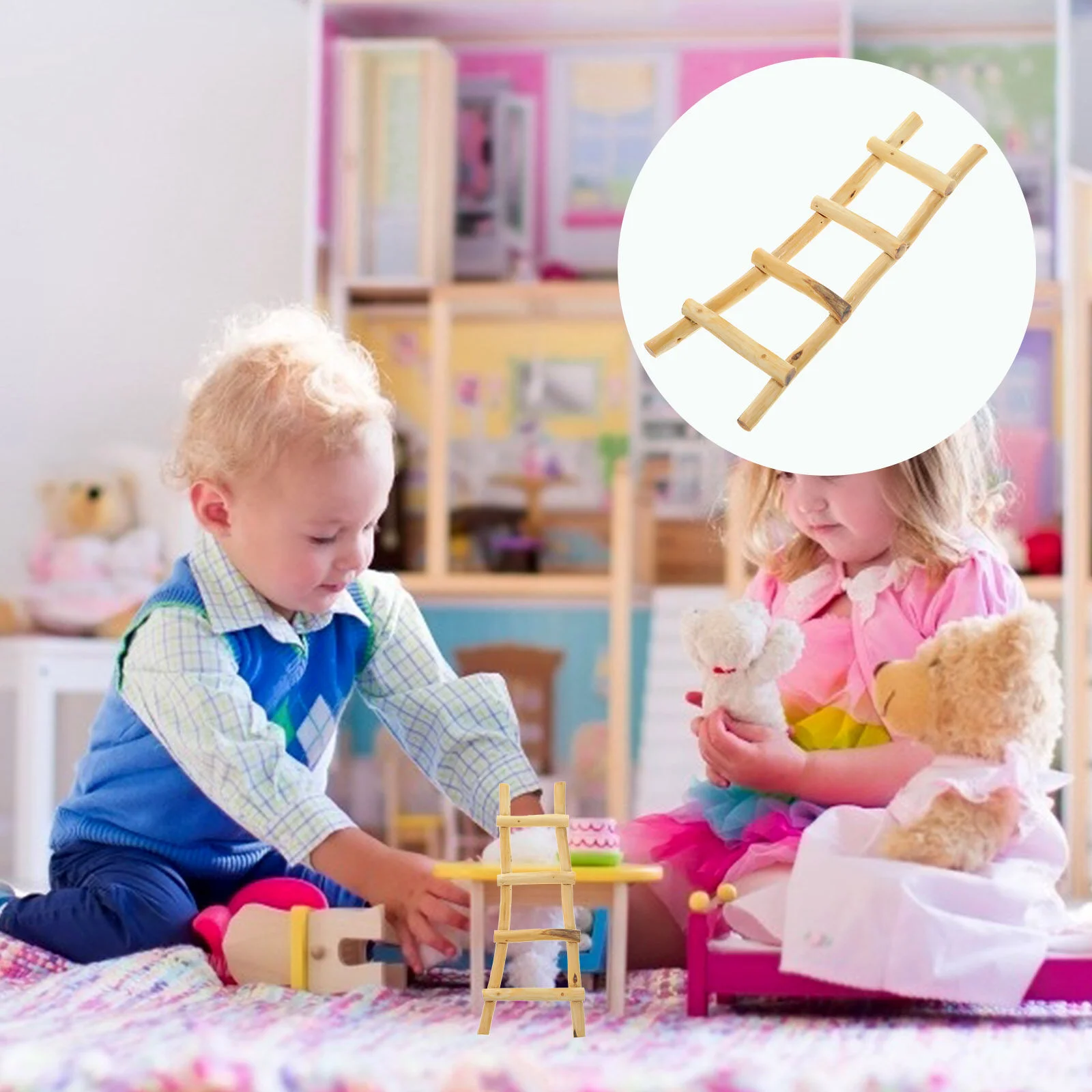 

Деревянная лестница для дома, миниатюрная лестница, аксессуары, модель с орнаментом, миниатюрные поделки, модели с изображением сцены 1:12