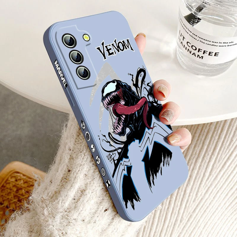 

Marvel Venom Cool Phone Case For Samsung Galaxy S23 S22 S21 S20 FE Ultra Plus S10 Lite 5G Liquid Left Rope
