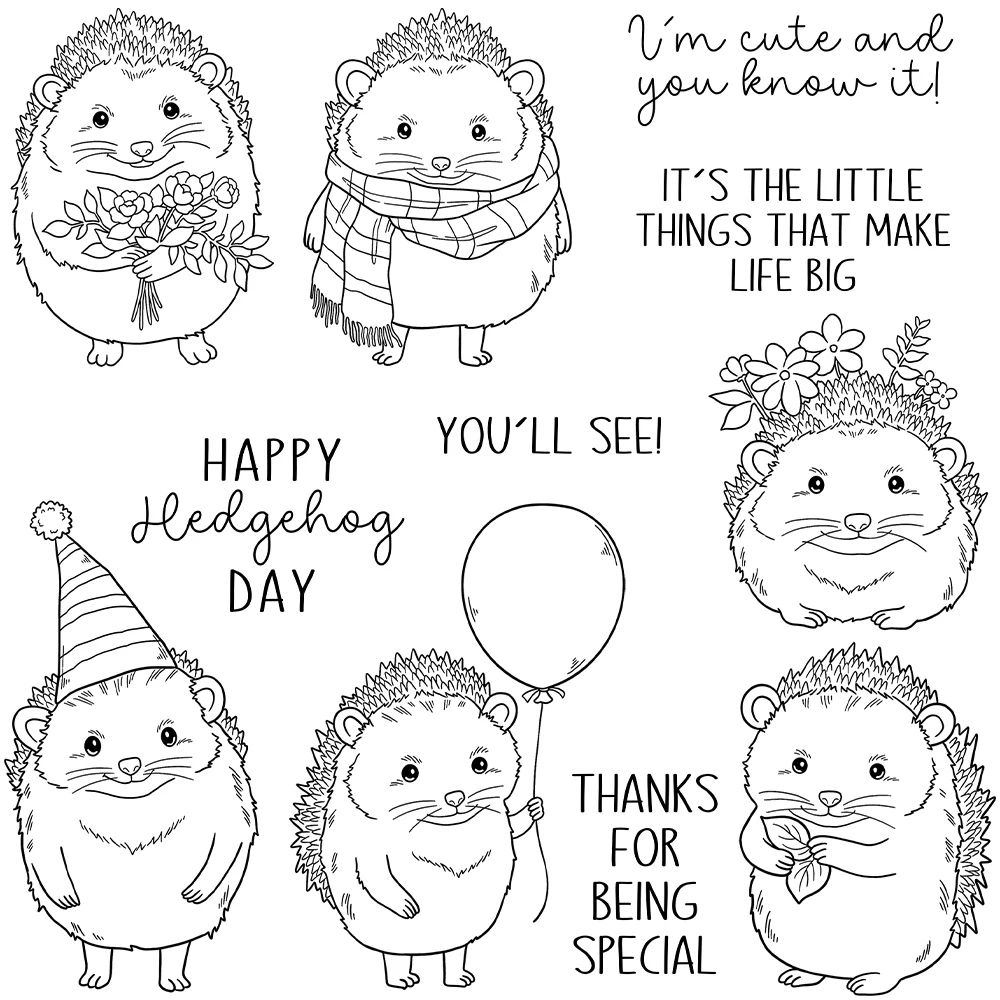 Милые Мультяшные Вырубные штампы с изображением ежика прозрачные сделай сам