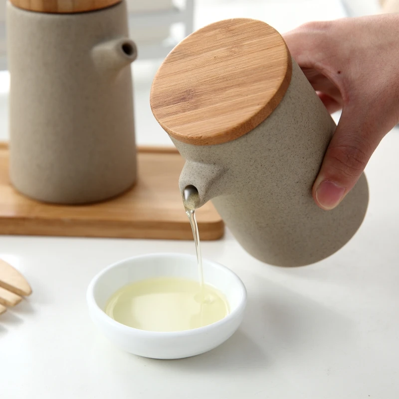 280 мл керамическая бутылка для соевого соуса в японском стиле деревянный поднос