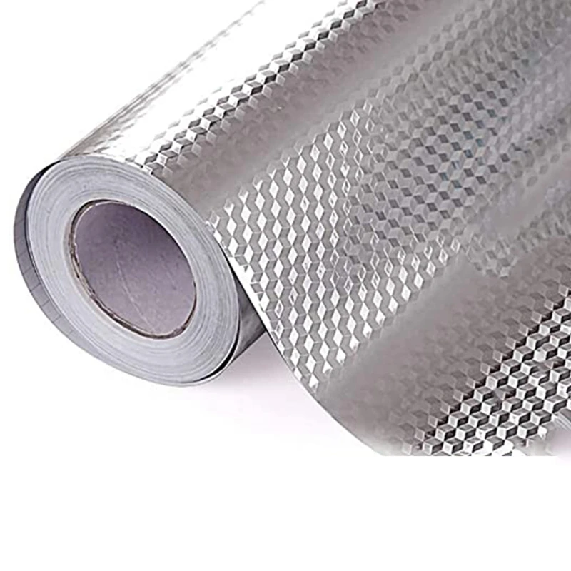 Kitchen Backsplash Sticker Kitchen Oil-Proof Sticker Wallpaper Kitchen Self-Adhesive Aluminum Foil Sticker Suitable