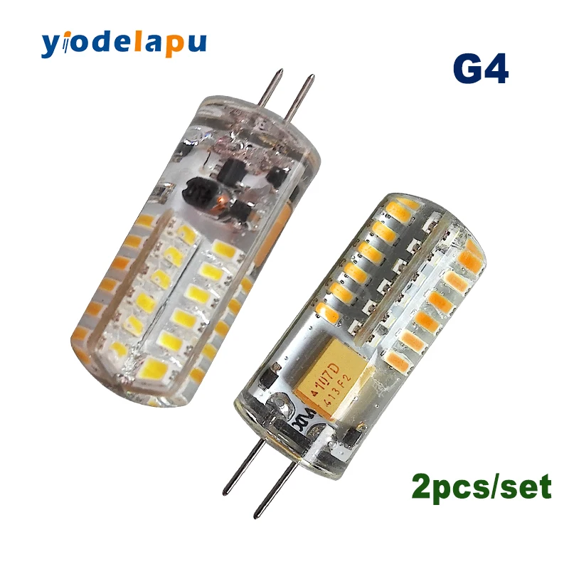 

2pcs G4 Led Bulb 2W 12V Warm White Silicone LED Lamp Replace Halogen Bulb AC DC 12V Mini 360 Beam Angle Home Lighting