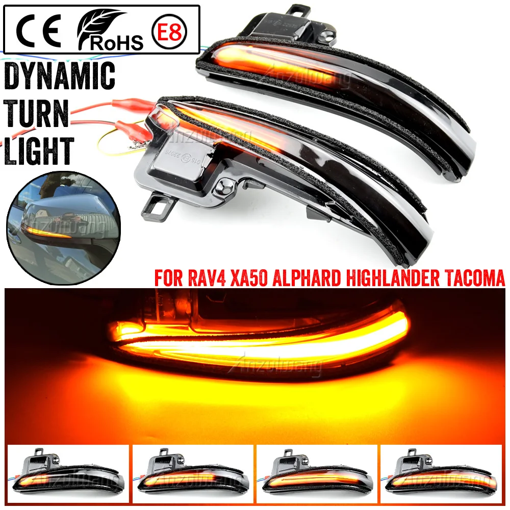 

Rear View Mirror LED Dynamic Turn Signal Light Indicator For Toyota Alphard Vellfire Tacoma N300 RAV4 XA50 Highlander XU70 2020