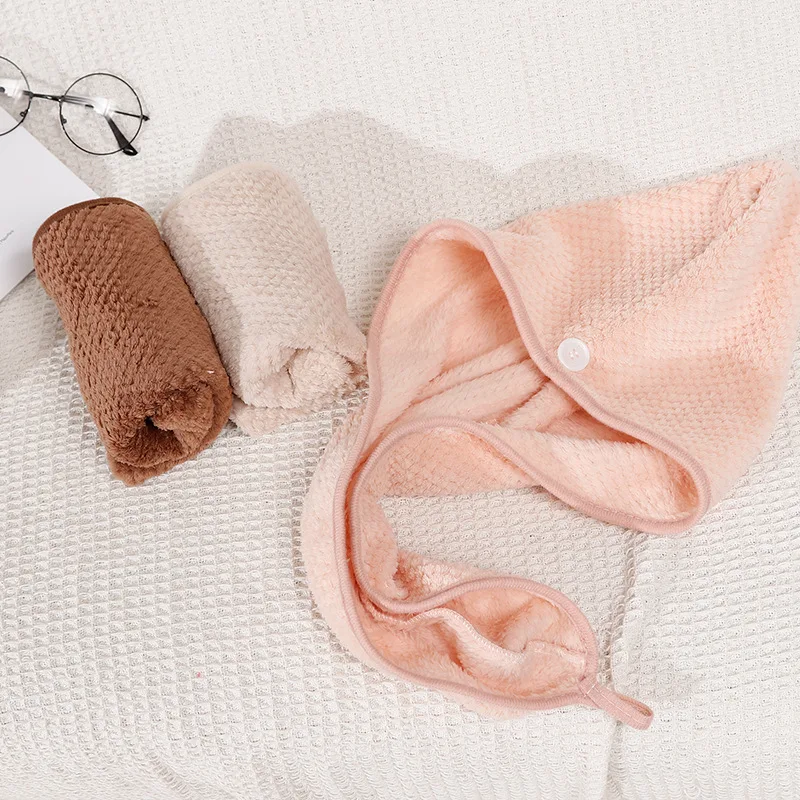 

Hair-Drying Cap New Women's Autumn and Winter Hair Drying Towel Water-Absorbing Quick-Drying Thickened Hair-Drying Towel Baotou