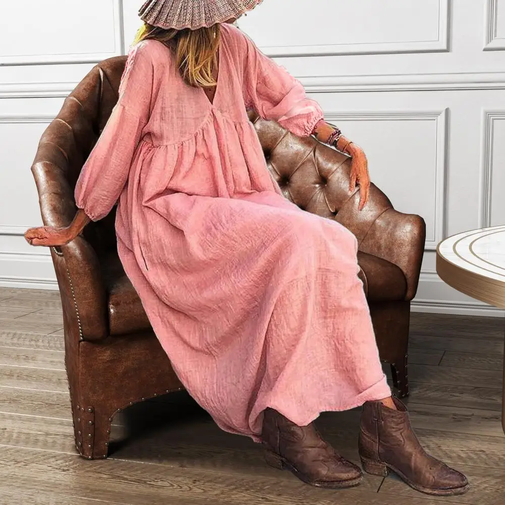 

Повседневное платье с глубоким V-образным вырезом, женское платье свободного кроя, летнее женское платье