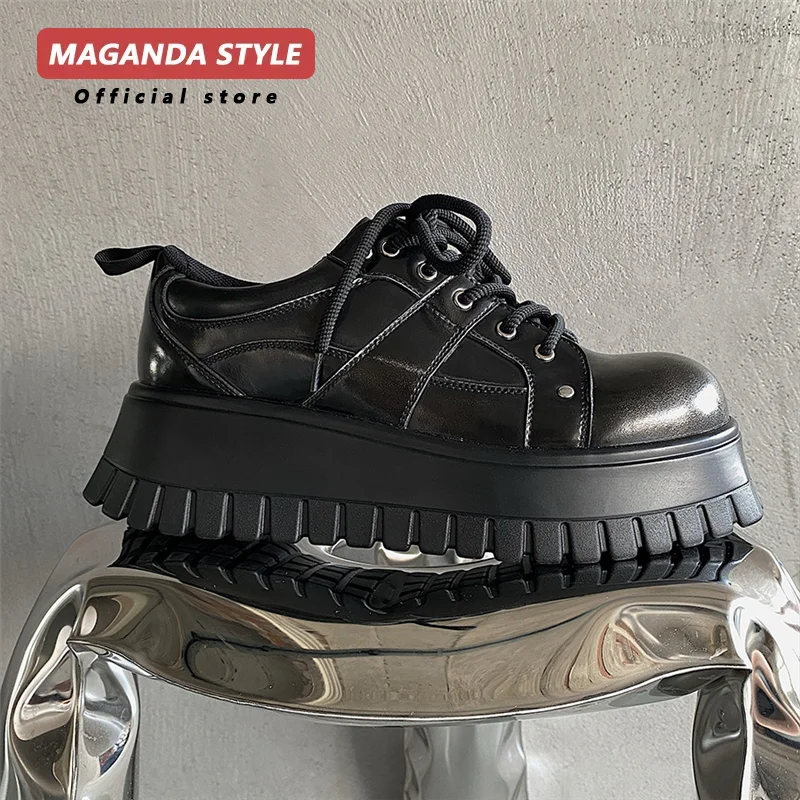 Спортивные туфли дерби из натуральной кожи с большим носком в стиле ретро обувь