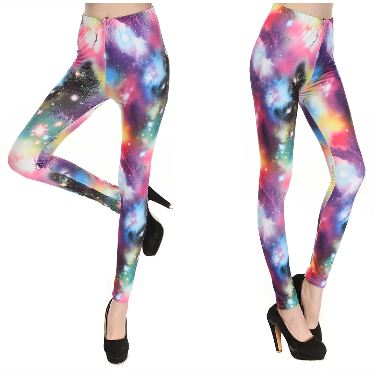 

Женские эластичные леггинсы, Супермягкие леггинсы из молочного шелка со стандартной талией, модные леггинсы с принтом