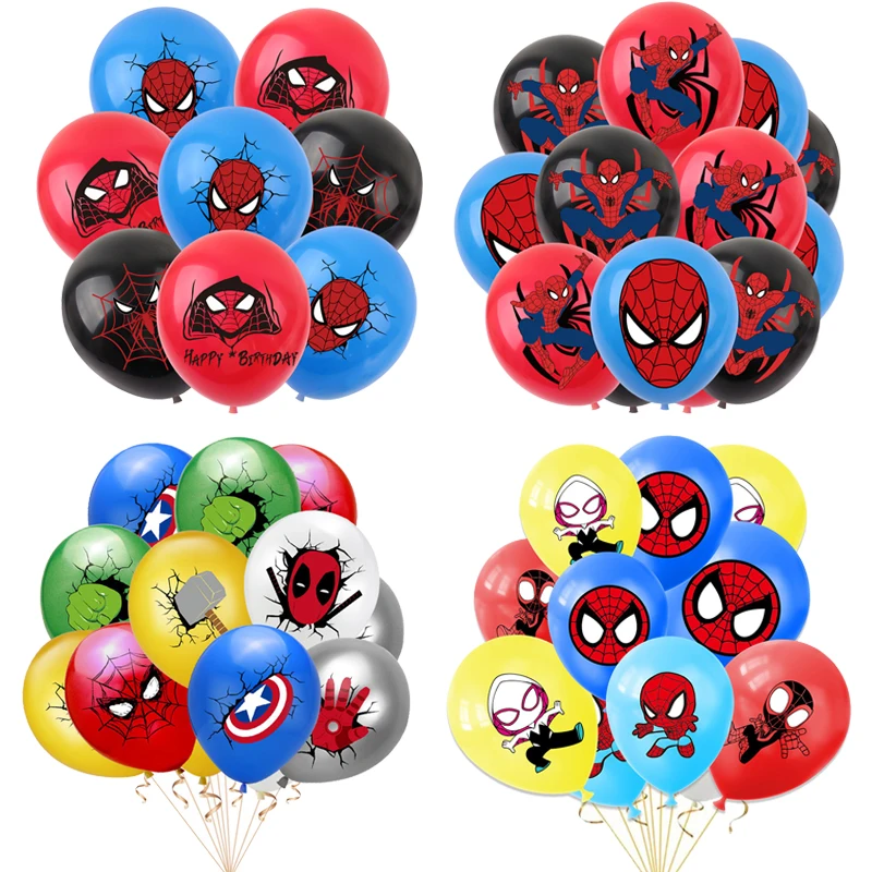 

Marvel 12 Inch Latex Balloon Set Spiderman Iron Man Cartoon The Hulk Child Superhero Birthday Party Decoration Holiday Supplies