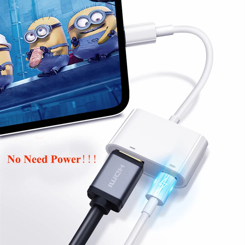 

Original For Lightning to HDMI Adapter 1080P Digital AV Converter 4K Charge Cable HDTV for iPhone 14/13/X/XR/Xs Max/13/iPad Air