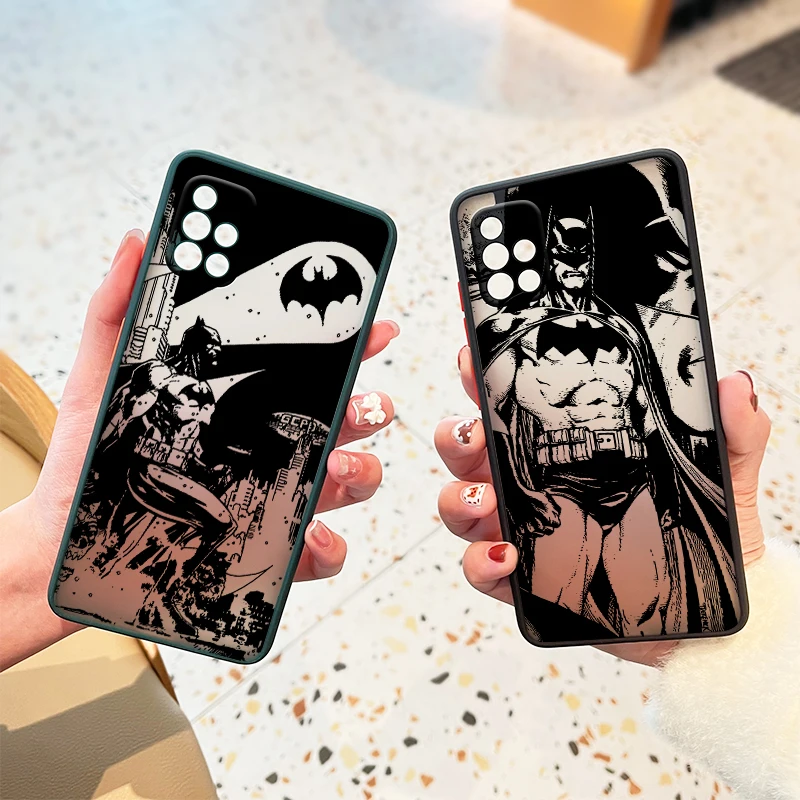 

Black and white comics Batman For Samsung A72 A71 A70 A50 A52 A51 A42 A32 A22 A21S A12 A33 A53 Frosted Translucent Phone Case
