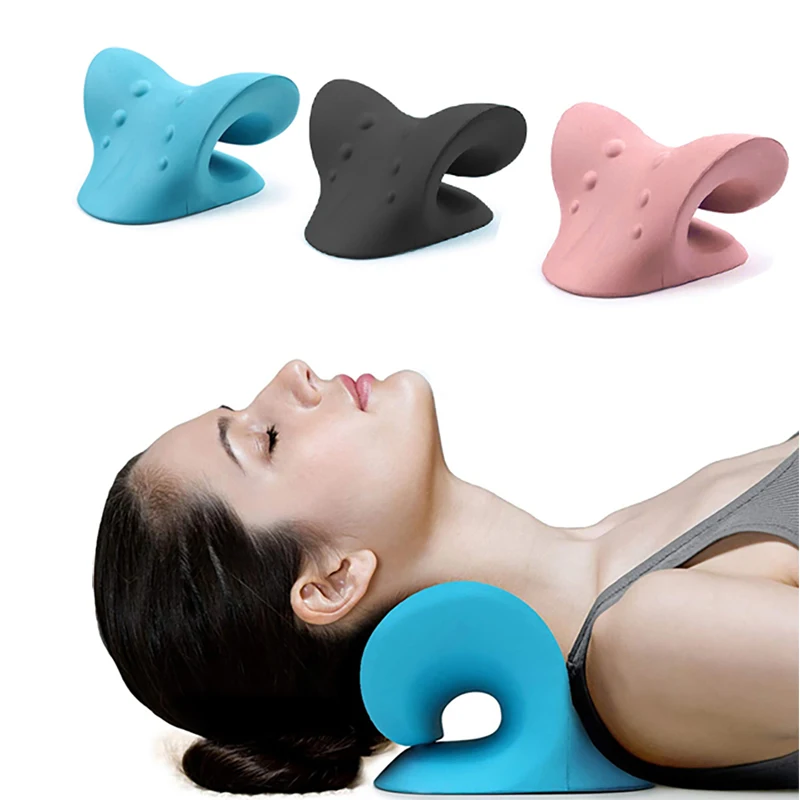 

Neck Shoulder Stretcher Relaxer Cervical Chiropractic Traction Device Pillow for Pain Relief Cervical Spine Alignment Gift