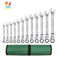 wozobuy combination ratchet wrench sethand tools for car repair keys set metric ended spanners kit with canvas bag
