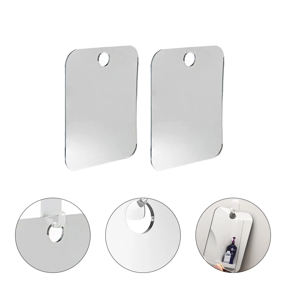 

Mirror Shower Fogless Shaving Bathroomwall Fog Shave Anti Hanging Unbreakable Shatterproof Mirrors Suction Makeup Small Mustache