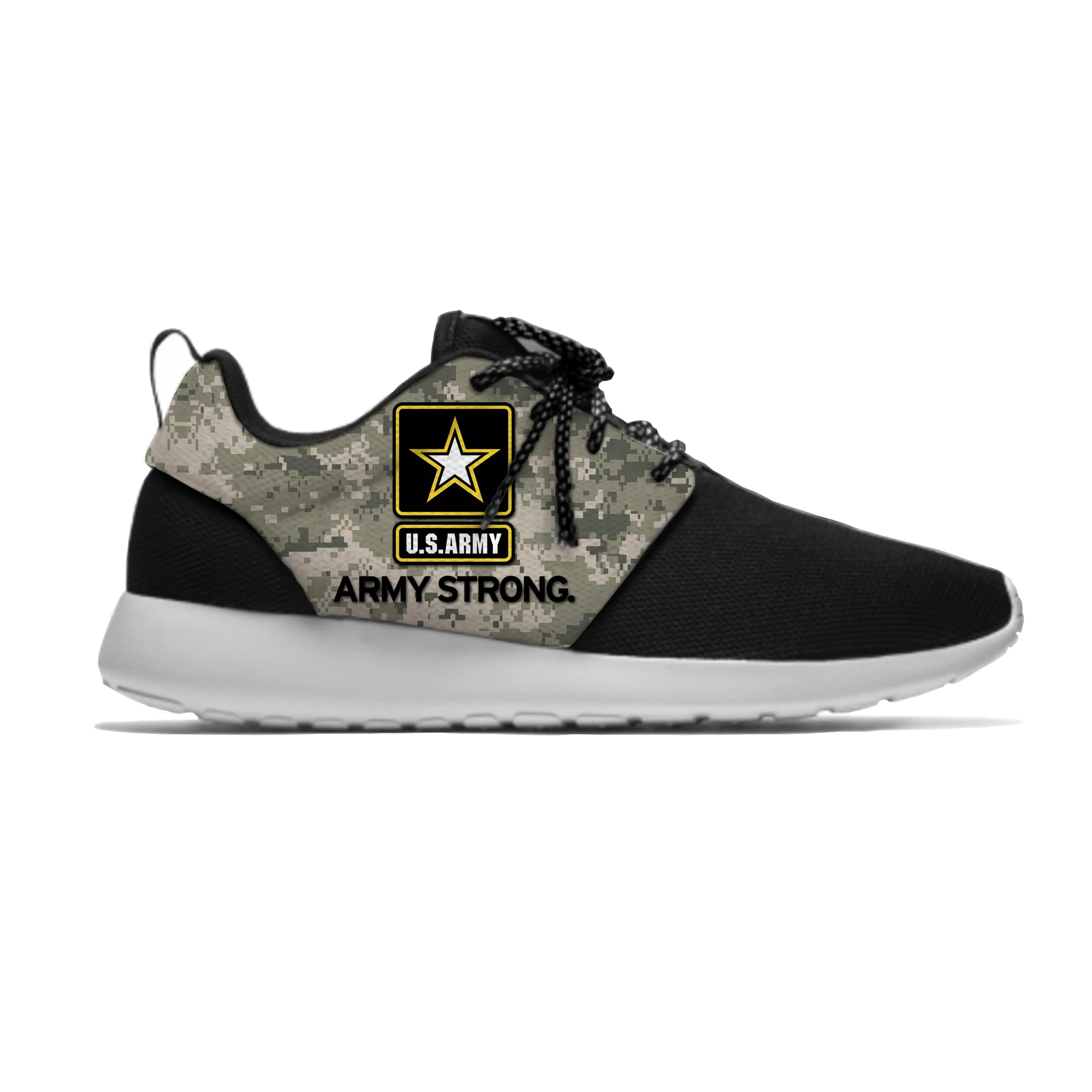 

Hot Summer U.S. ARMY Emblem Logo Strong Camouflage Novelty Design Sport Running Mesh Shoes Men Women Casual Sneakers Board Shoes