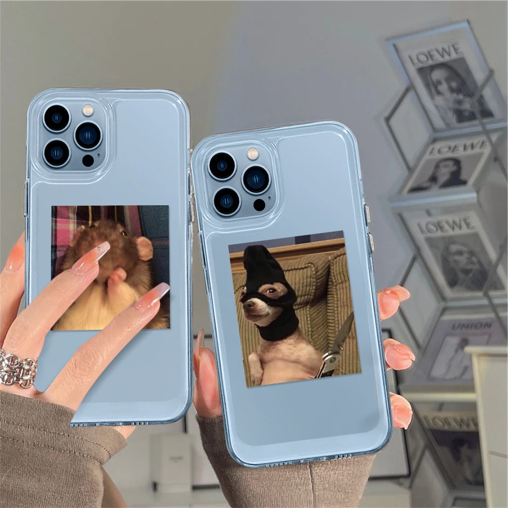 

Funny Animals Cute Clear Case for iPhone 14 13 12 11 Pro Max Mini XS XR X Transparent Shell Back Cover for iPhone14promax Fundas