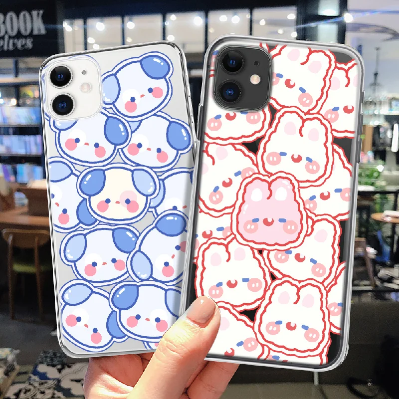 Чехол для телефона с милым мультяшным портретом iPhone 11 12 13 Pro Max X XS XR 7 8 Plus SE2020 мягкий