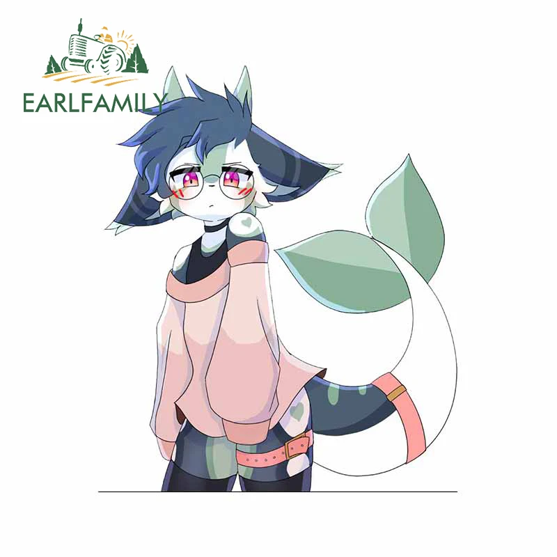 

EARLFAMILY 13 см x 11 см для пушистых милых индивидуальных искусственных наклеек на автомобиль, наклейки с окклюзией и царапинами, украшение для бампера и окон