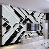 photo wallpaper modern light luxury black marble lattice mural living room tv sofa background wall waterproof papel de parede